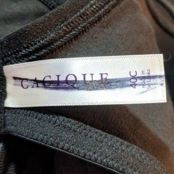 Lane Bryant Cacique Womens Bra T Shirt 40C Black Cotton Convertible Straps - Picture 4 of 6